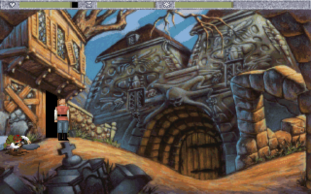 Quest for Glory IV: Shadows of Darkness screenshot hero entering adventurers guild