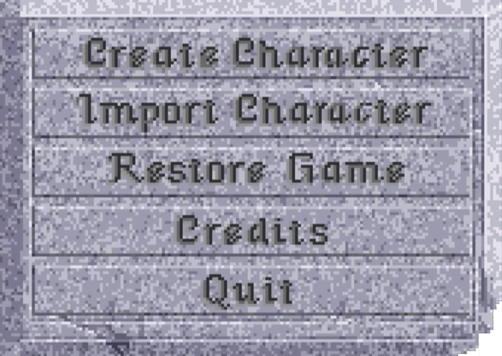 Quest for Glory IV: Shadows of Darkness screenshot intro menu
