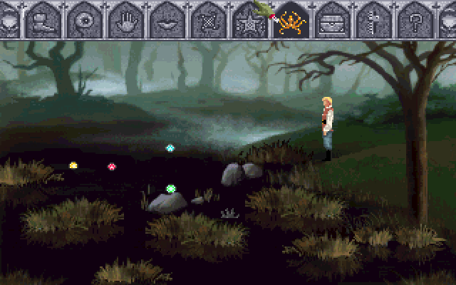 Quest for Glory IV: Shadows of Darkness screenshot toolbar in swamp